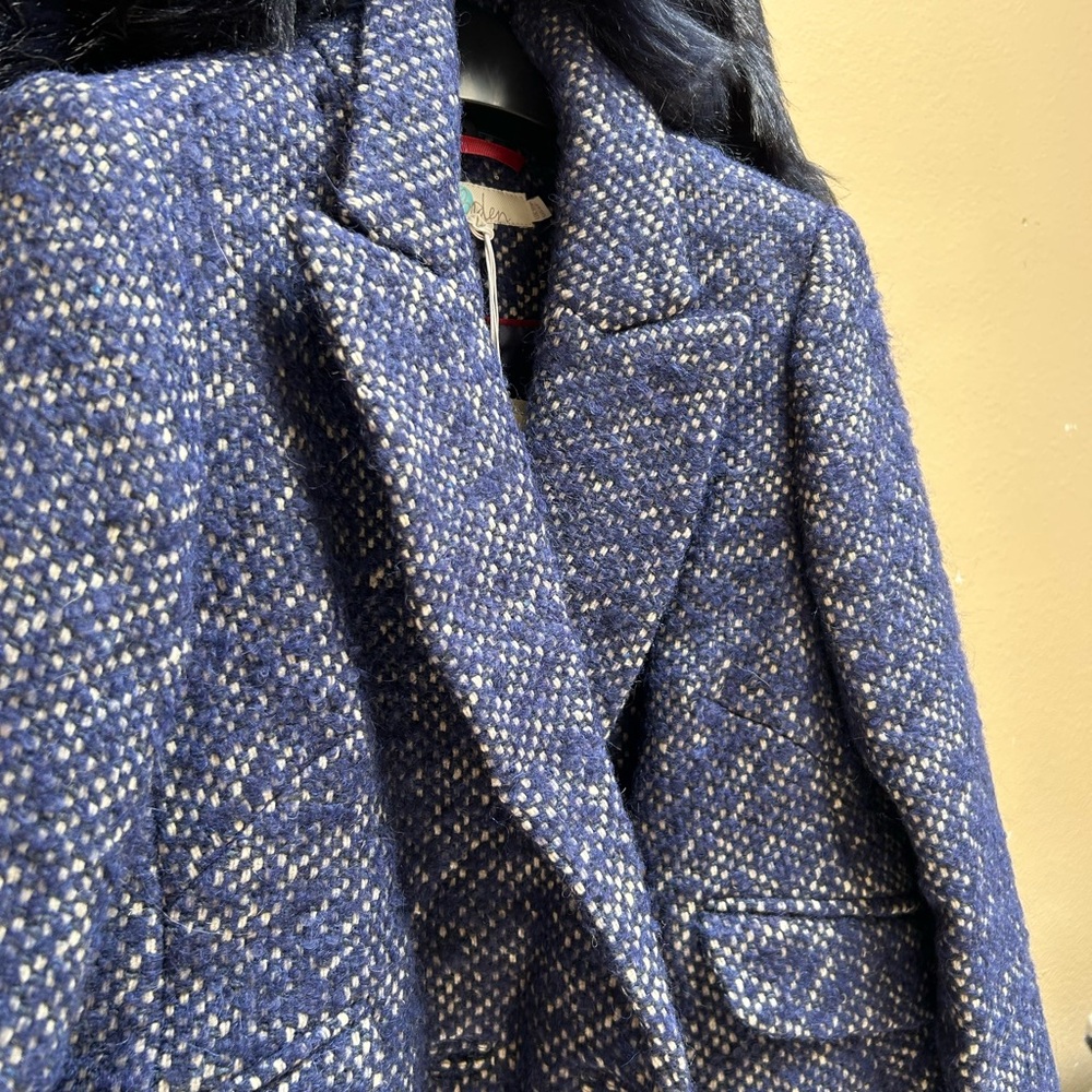 Boden Burley Coat 6P 6 petite detachable faux fur collar nwt